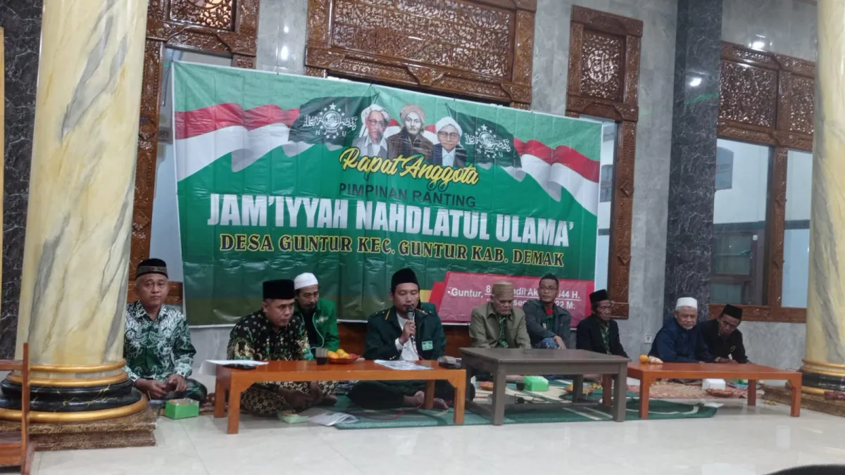 Duet, KH Baidlowi Dan K Ali Mursidi Terpilih Kembali Pimpin NU Ranting Guntur