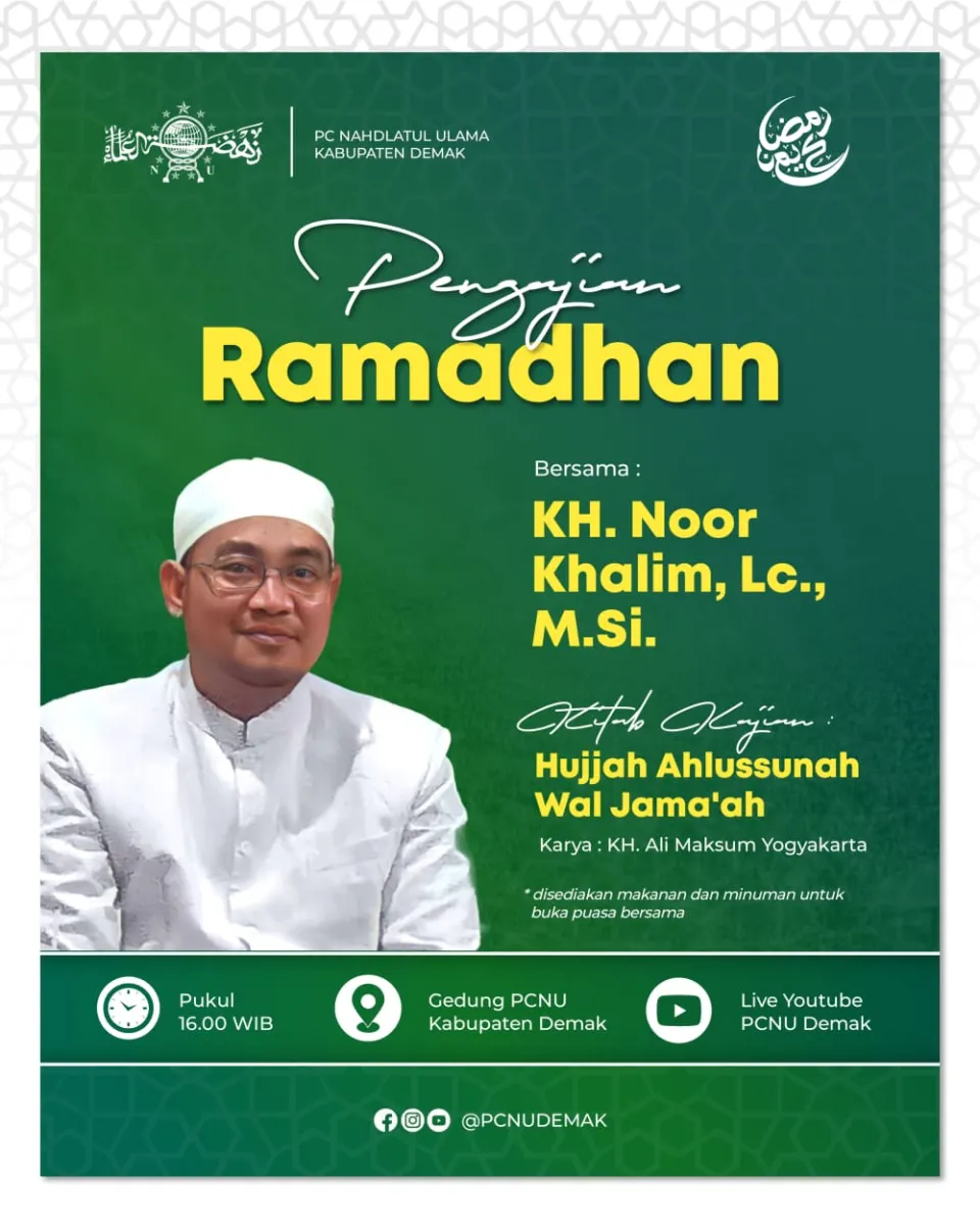 NU Demak Adakan Ngaji Kitab Ahlussunah Waljamaah Karya KH Ali Maksum Yogyakarta Selama Ramadlan