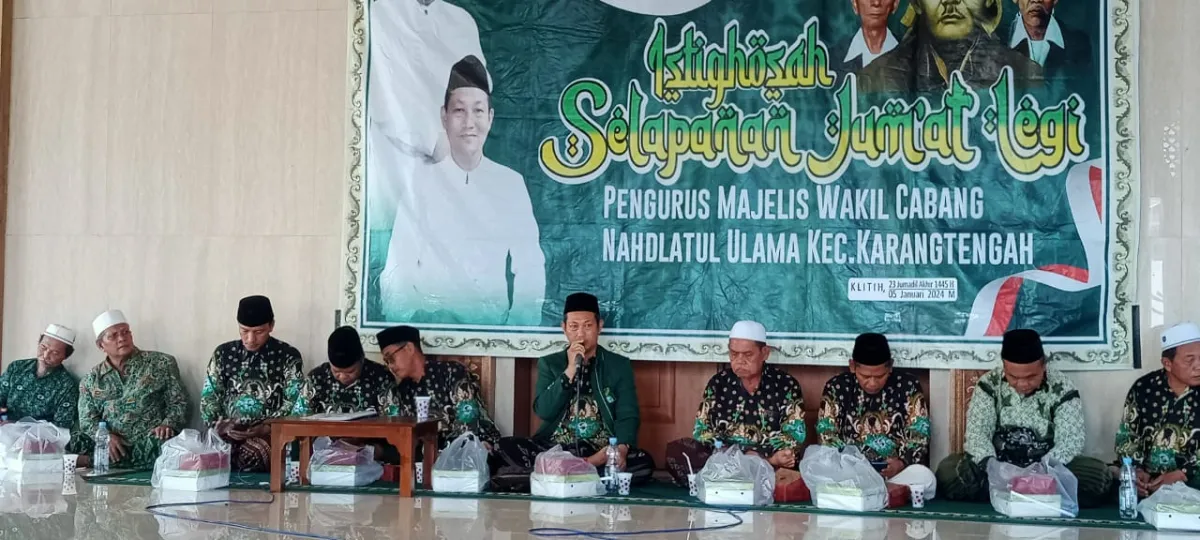 MWCNU Kecamatan Karangtengah Gelar Pengajian Selapanan Jum’at Legi